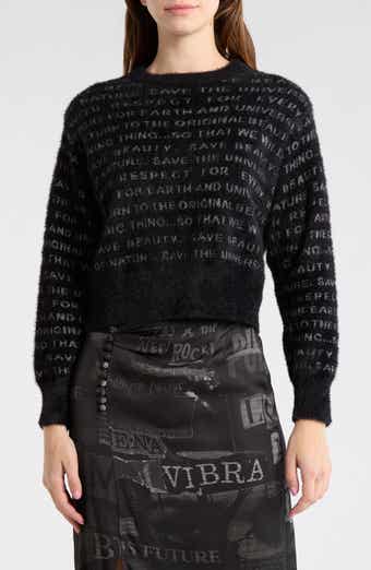 Desigual Metallic Script Jacquard Sweater
