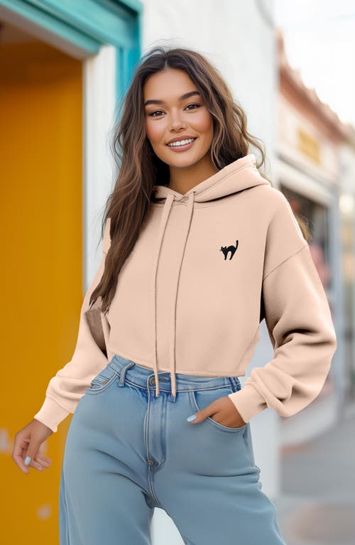 DALIX DALIX BLACK CAT CROPPED FLEECE HOODIE 