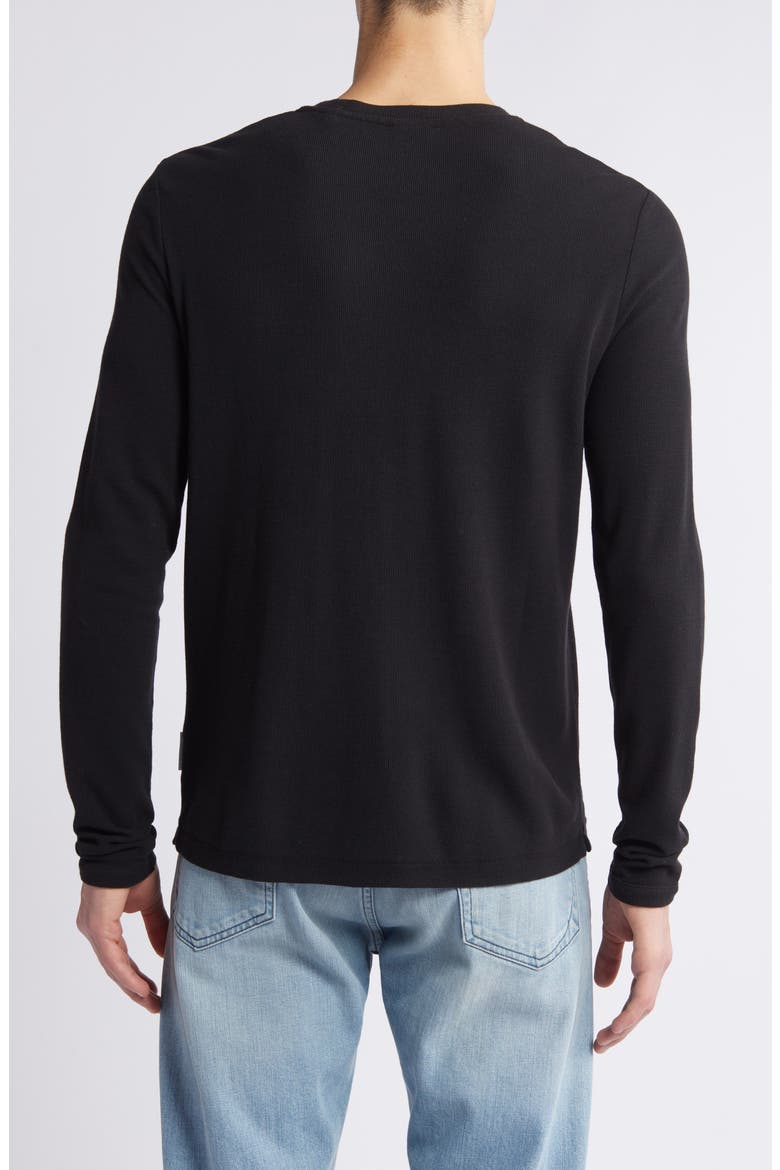 Clive Long Sleeve Waffle Knit Tee, Alternate, color, BLACK