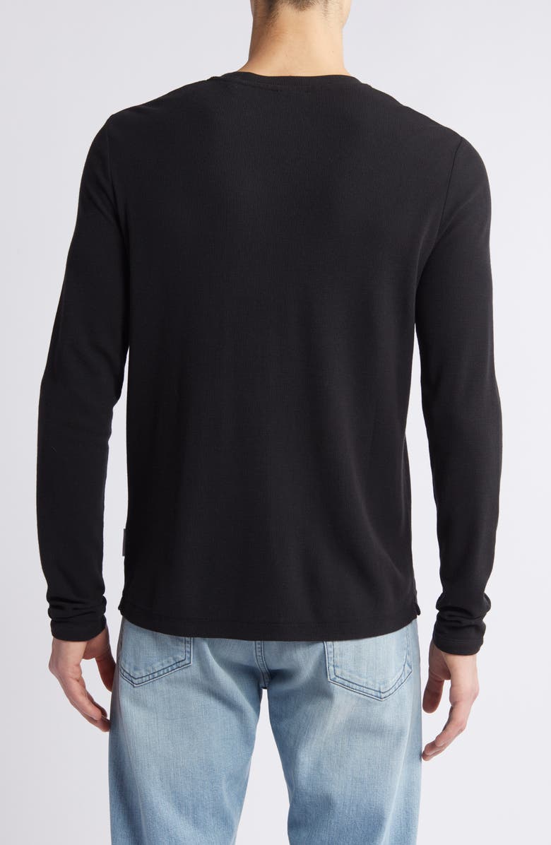 NN07 Clive Long Sleeve Waffle Knit Tee, Alternate, color, Black