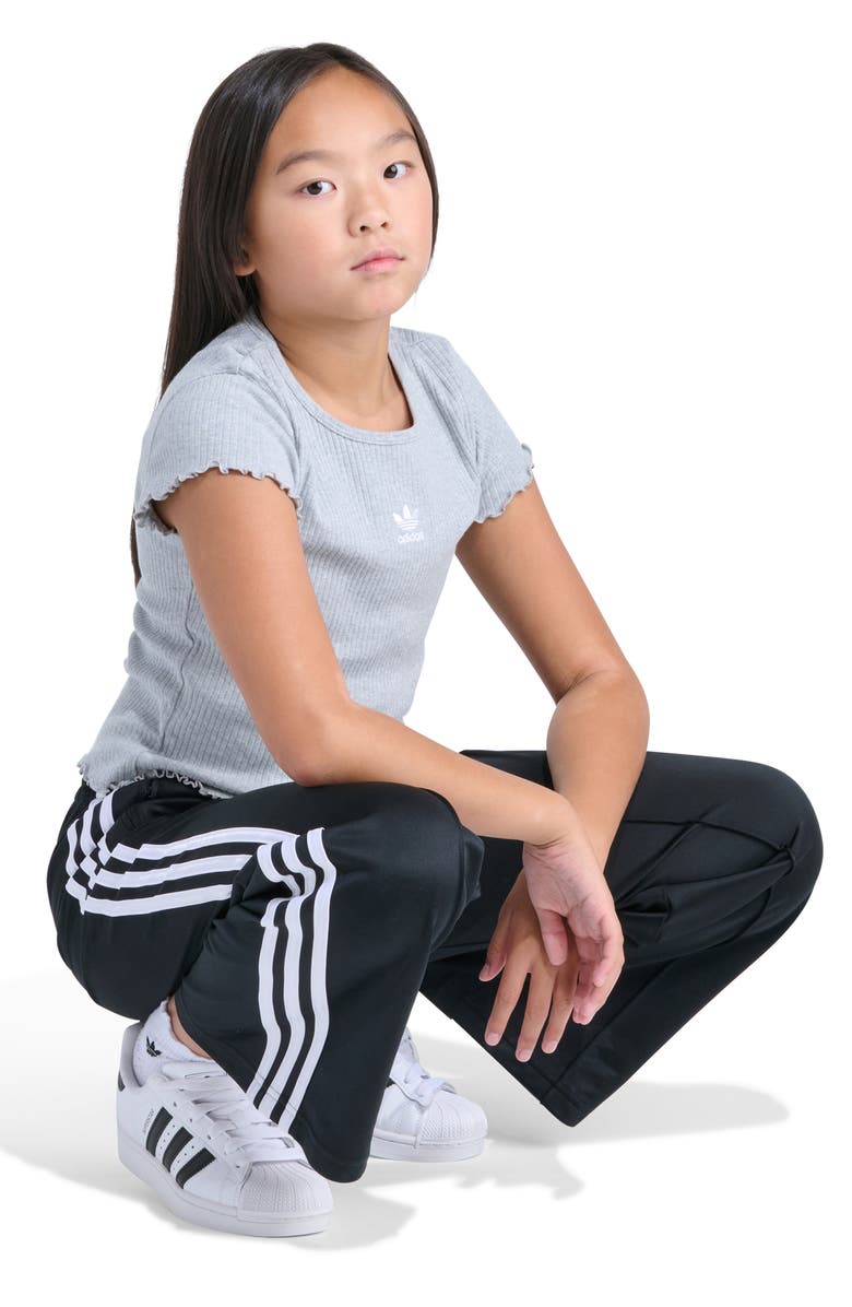 adidas Kids' Lettuce Edge Cotton Rib T-Shirt, Alternate, color, 