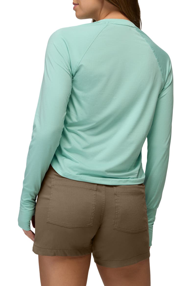 Gathered Long Sleeve T-Shirt, Alternate, color, SEA GLASS