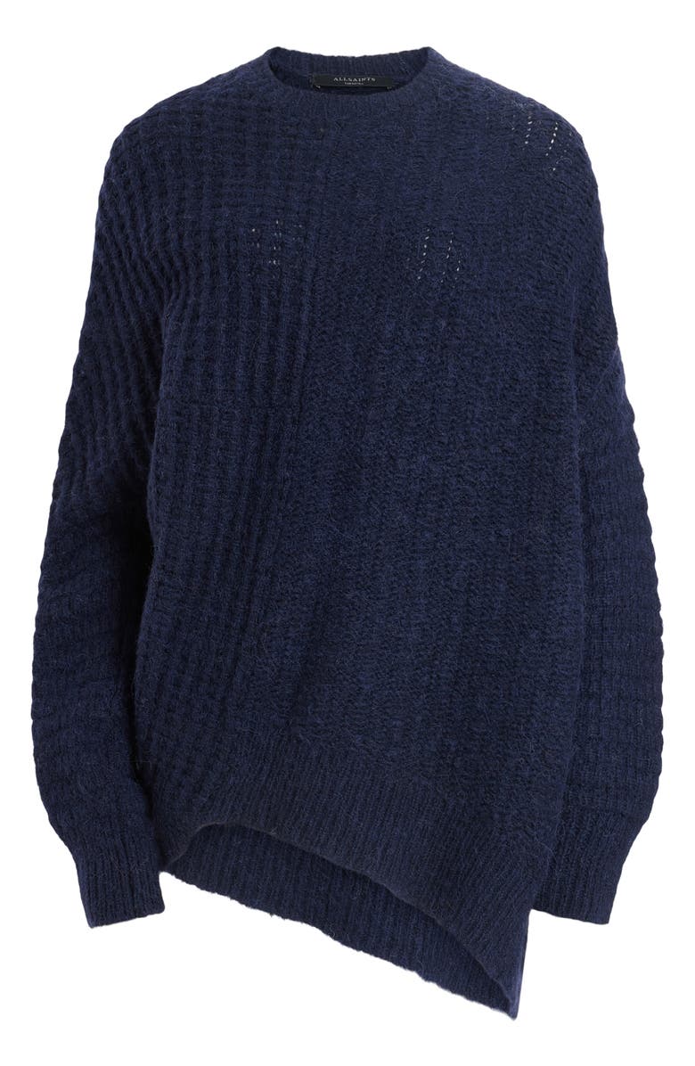 AllSaints Selena Mixed Stitch Asymmetric Sweater, Alternate, color, 