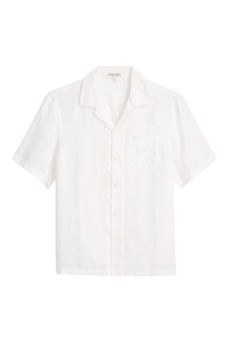 Linen Camp Shirt, Alternate, color, WHITE