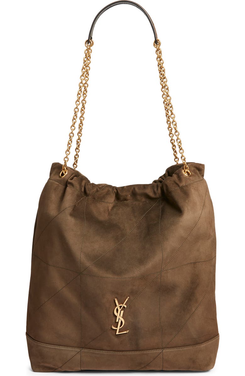 Saint Laurent Large Jamie 4.3 Patchwork Suede Shoulder Bag, Main, color, Light Musk