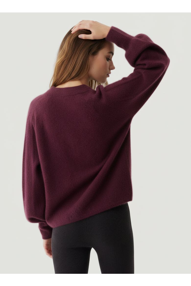 Ultra Soft Knit Long Sleeve V-Neck Sweater, Alternate, color, BORDEAUX