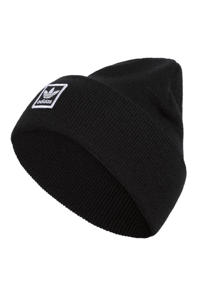 adidas Original Tall Knit Beanie, Main, color, BLACK/ WHITE