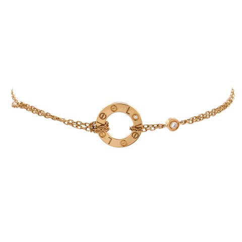 2 Diamonds Love Bracelet 18K Rose Gold with Diamonds