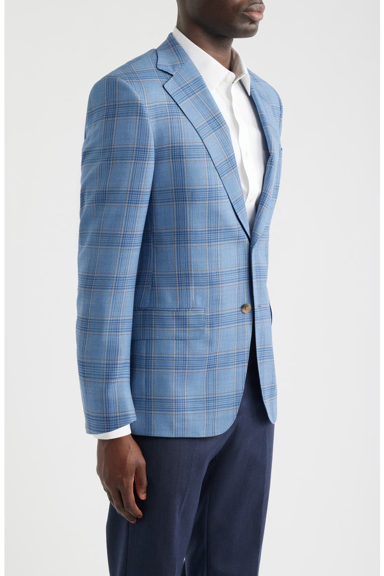 Light Blue Plaid Wool Sport Coat, Alternate, color, BLUE