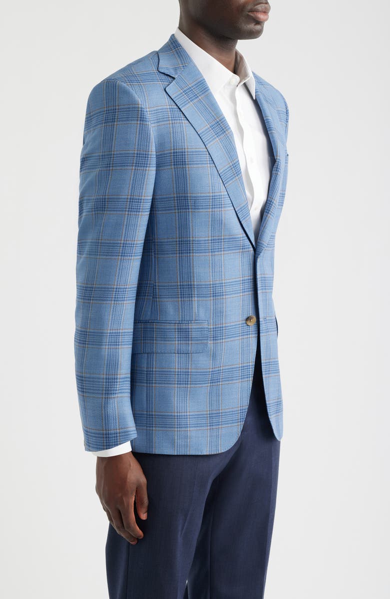 Heritage Gold Light Blue Plaid Wool Sport Coat, Alternate, color, Blue