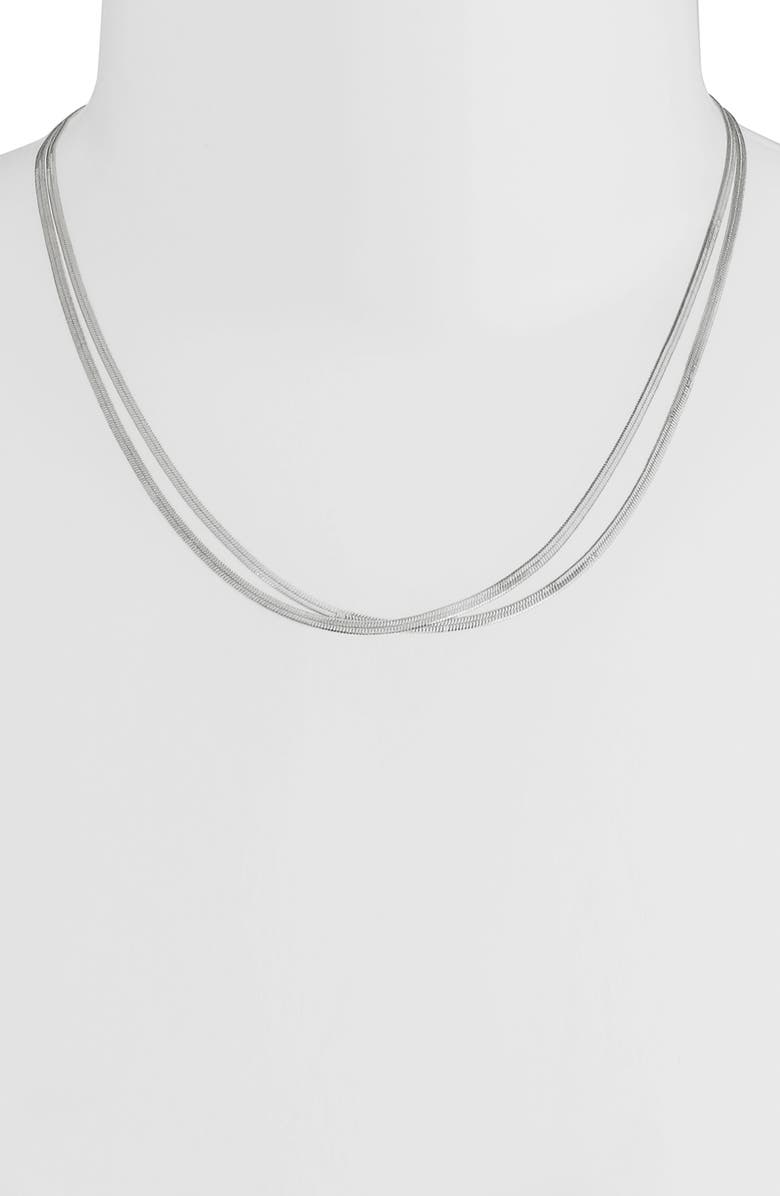 AllSaints Layered Snake Chain Collar Necklace, Alternate, color, 