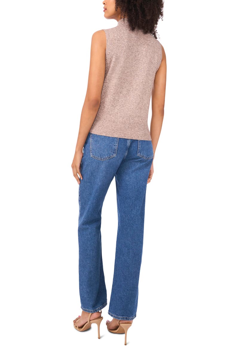 Mock Neck Sleeveless Sweater, Alternate, color, DESERT TAUPE