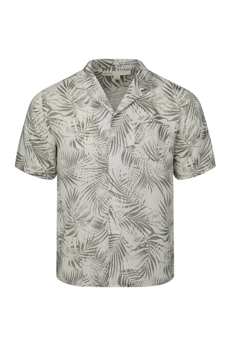 Air Linen Convertible Vacation Shirt, Alternate, color, WHT/LIGHT OLIVE