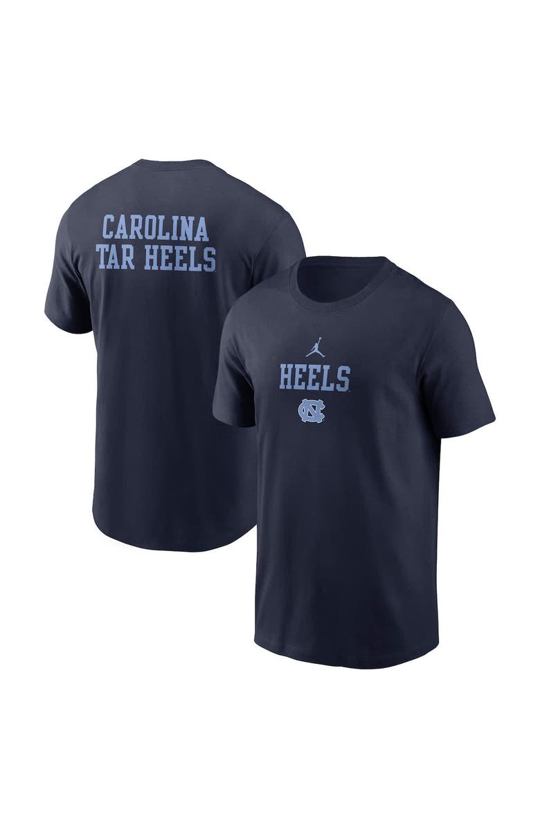 Jordan Brand Men's Jordan Brand Navy North Carolina Tar Heels 2-Hit Stacked T-Shirt, Alternate, color, Navy
