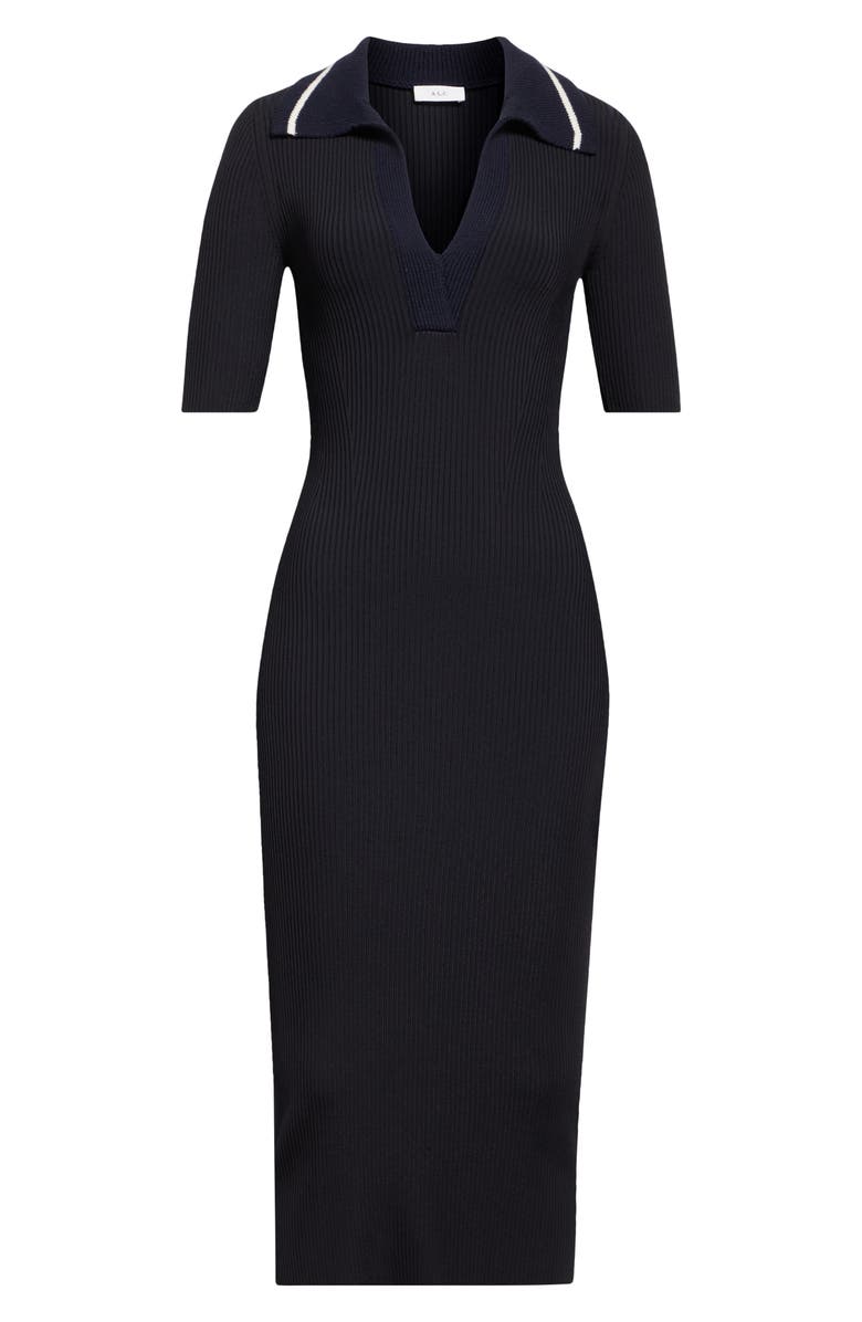 A.L.C. Darcy Rib Midi Dress, Alternate, color, Midnight