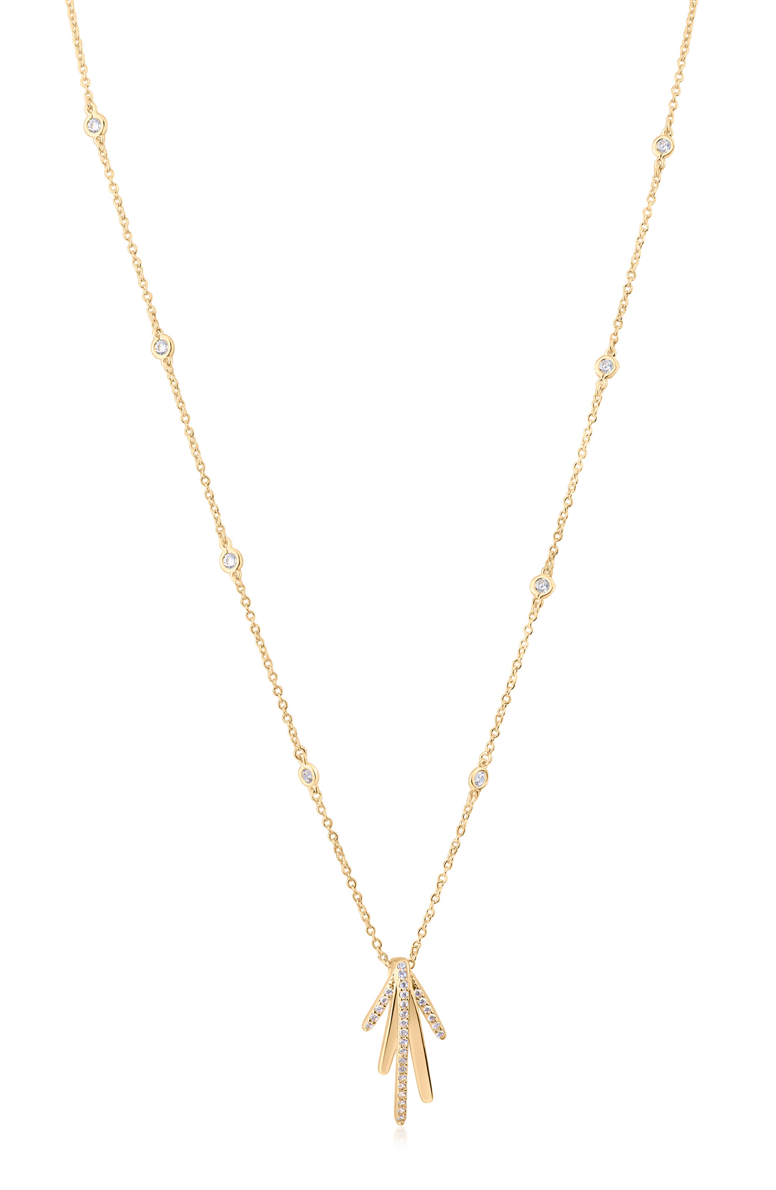 CZ by Kenneth Jay Lane Long Spike Cubic Zirconia Pendant Necklace