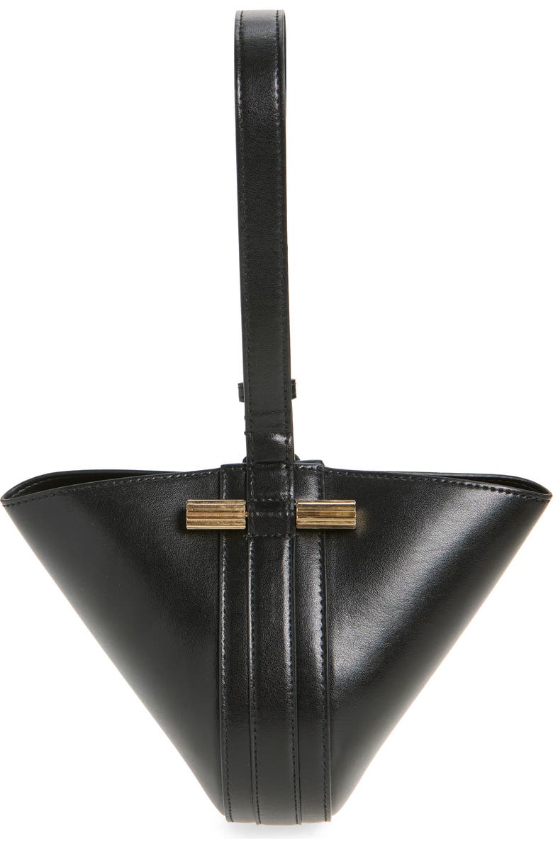 Victoria Beckham Mini Dia Leather Pouch Clutch, Main, color, Black