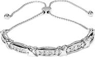 Haus of Brilliance Silver 1/10 Cttw Diamond X Link Bolo Bracelet