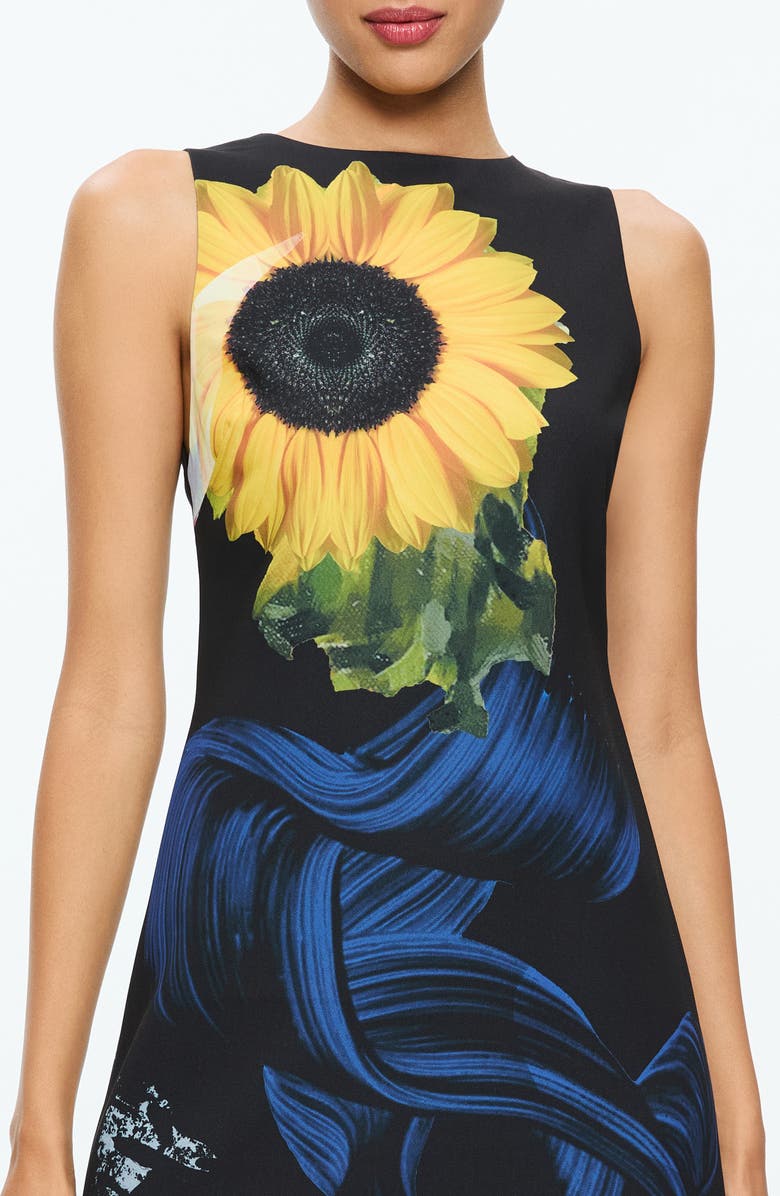 Alice + Olivia Clyde Sleeveless A-Line Minidress, Alternate, color, Azalea Floral