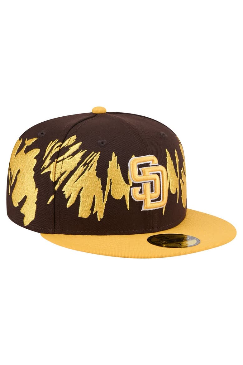 Men's New Era Brown/Gold San Diego Padres Retro Pattern 59FIFTY Fitted Hat, Alternate, color, Brown