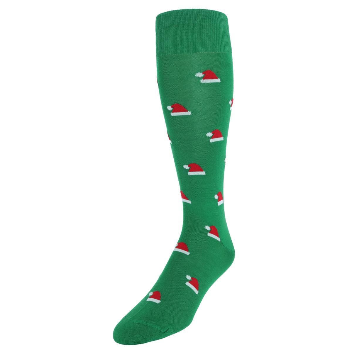 TRAFALGAR TRAFALGAR KRINGLE SANTA HAT OVER THE CALF CHRISTMAS MERCERIZED COTTON SOCKS