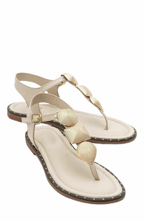 Forever & Always Shoes Giulia Leather Flat Sandal in Beige Leather at Nordstrom, Size 9