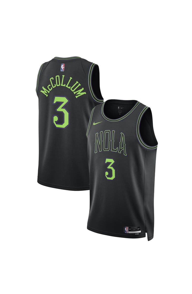 Nike Unisex Nike CJ McCollum Black New Orleans Pelicans 2023/24 Swingman Jersey - City Edition, Main, color, 