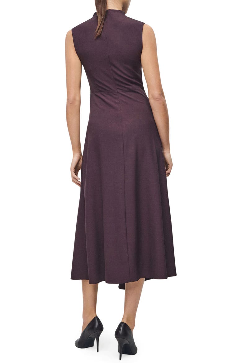 Mock Neck Midi Dress, Alternate, color, WINE