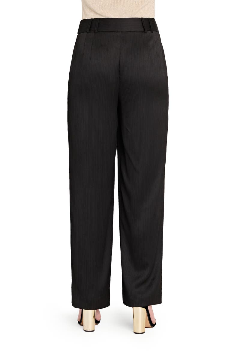 Crinkle Wide Leg Satin Pants, Alternate, color, BLACK