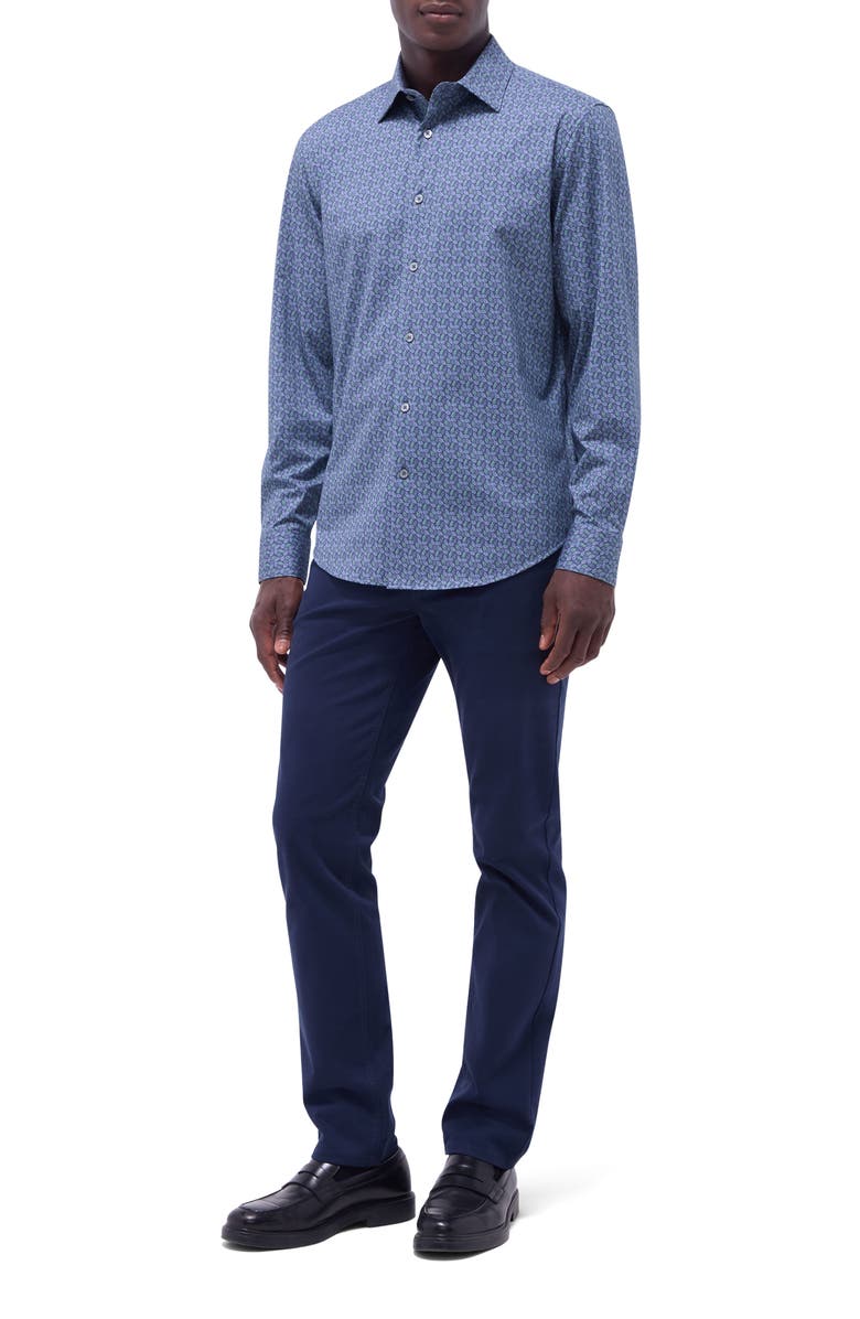 Bugatchi Jimmy OoohCotton<sup>®</sup> Button-Up Shirt, Alternate, color, Graphite