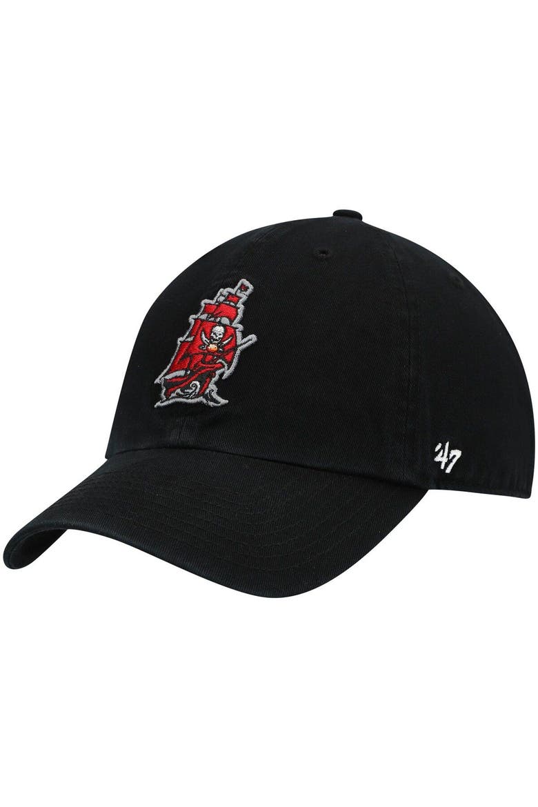 Men's '47 Black Tampa Bay Buccaneers Clean Up Alternate Adjustable Hat, Main, color, BLACK