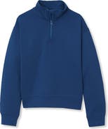 Lands' End Girls Long Sleeve Double Knit Quarter Zip