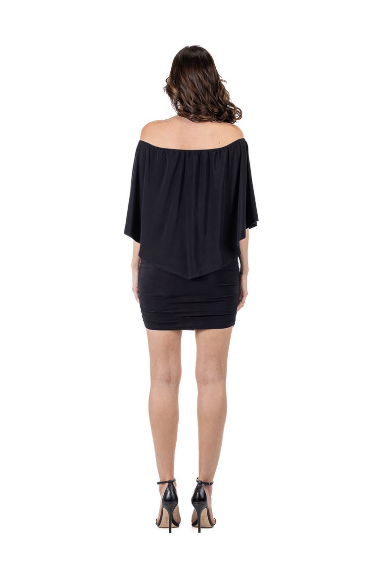 Bodycon Mini Dress Ruffled Sleeve, Alternate, color, Black