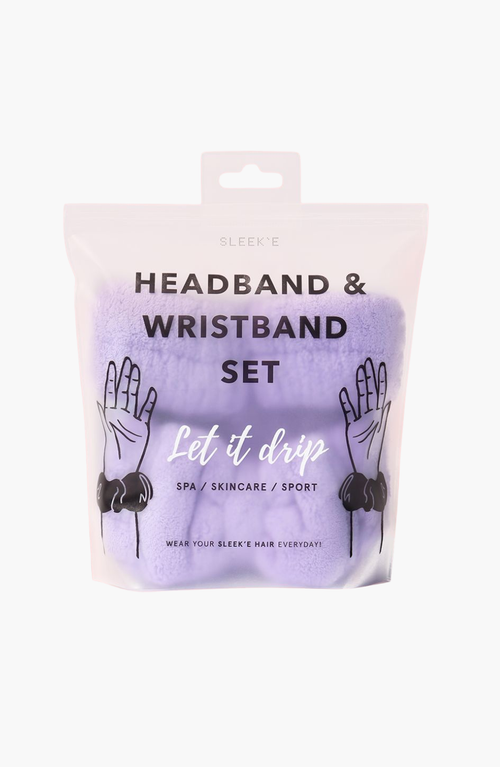 Shop Sleeke Hair Let It Drip Headband And Wristbands In Lavender