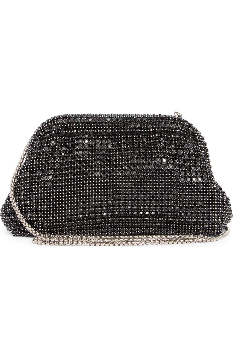BCBG Crystal Frame Clutch, Alternate, color, Black