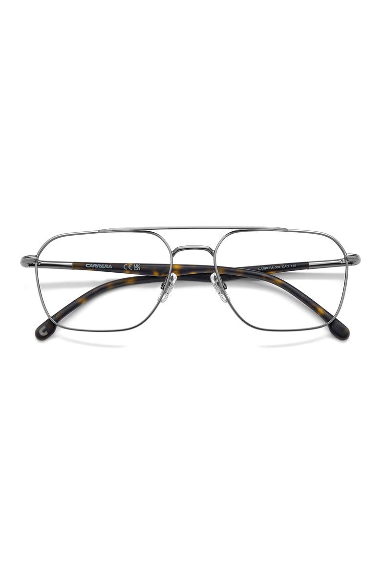 55mm Square Optical Glasses, Alternate, color, MATTE DARK RUTHENIUM HAVANA