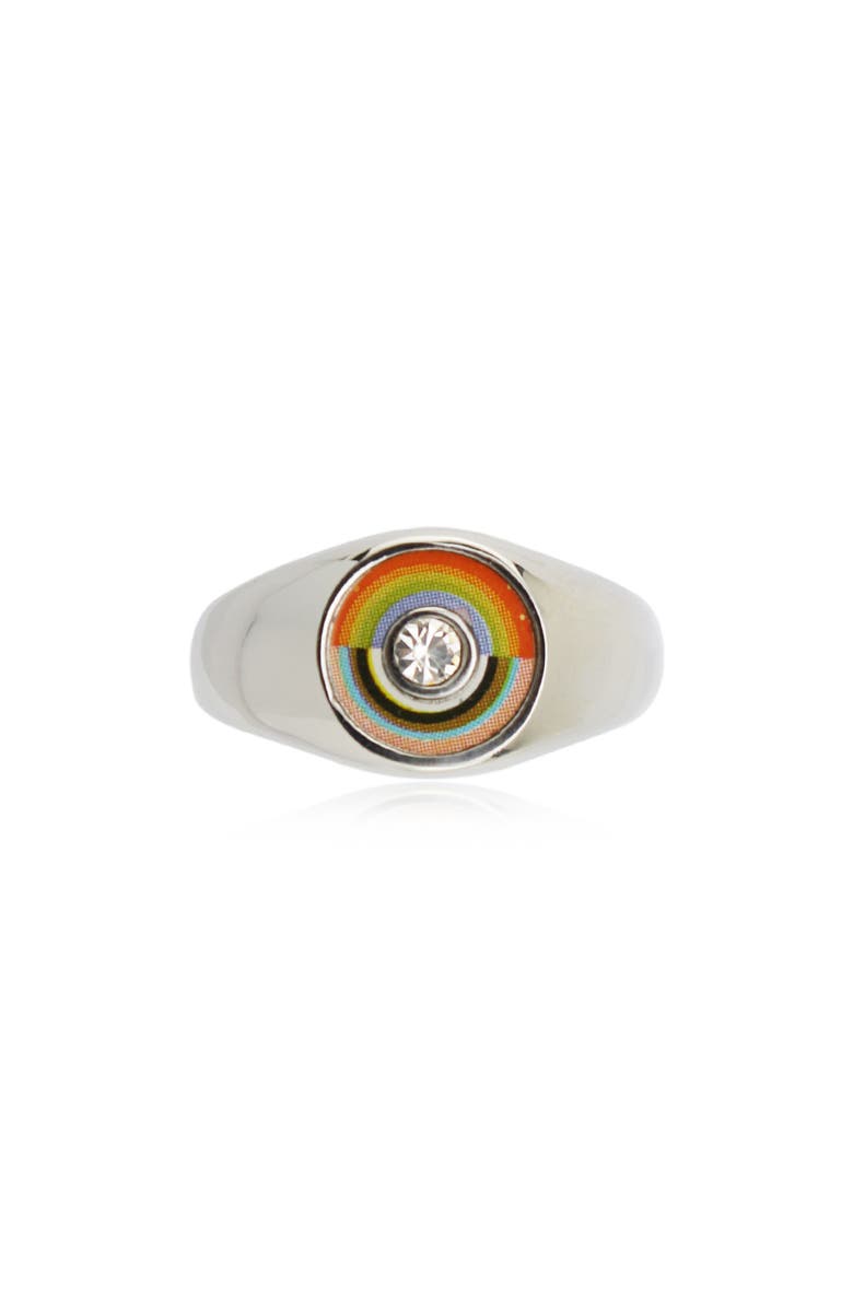 REBL Rainbow Signet Ring, Alternate, color, Silver