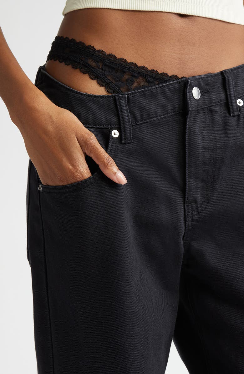 Alexander Wang Lace Undies Detail Nonstretch Jeans, Alternate, color, 