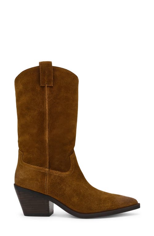Steve Madden Stetson Suede Western Boot In Chestnut Suede