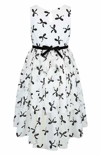 Kids' Flocked Mesh High Low Dress