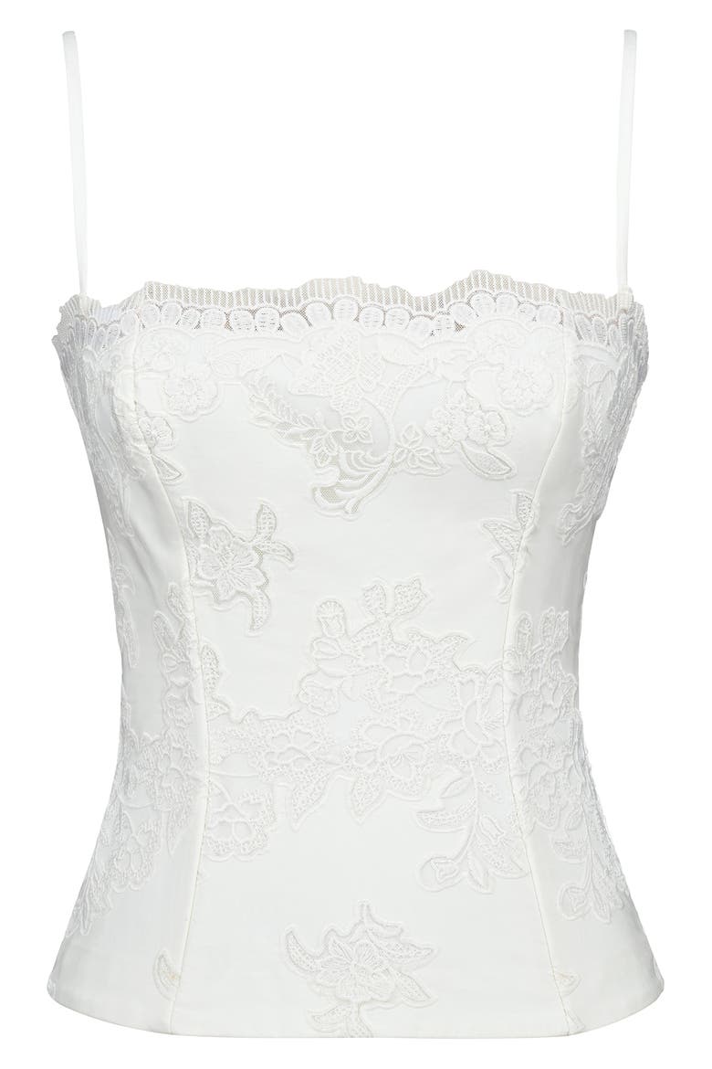 Chloe Embroidered Lace Camisole, Alternate, color, WHITE
