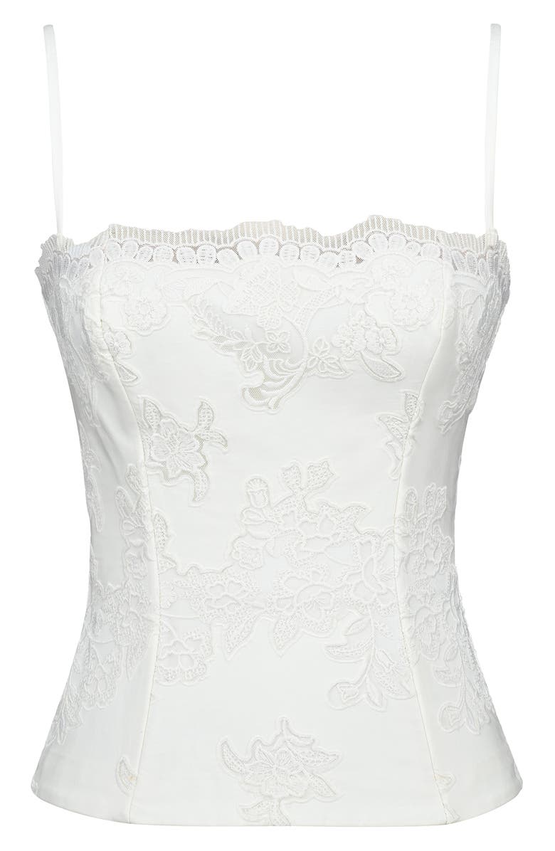 HOUSE OF CB Chloe Embroidered Lace Camisole, Alternate, color, White