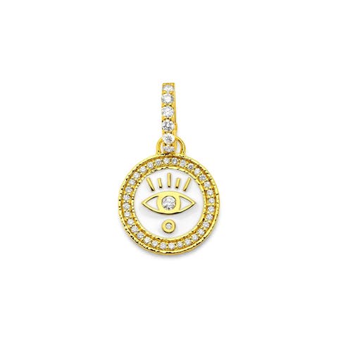 Enameled Evil Eye Charm with Diamonds
