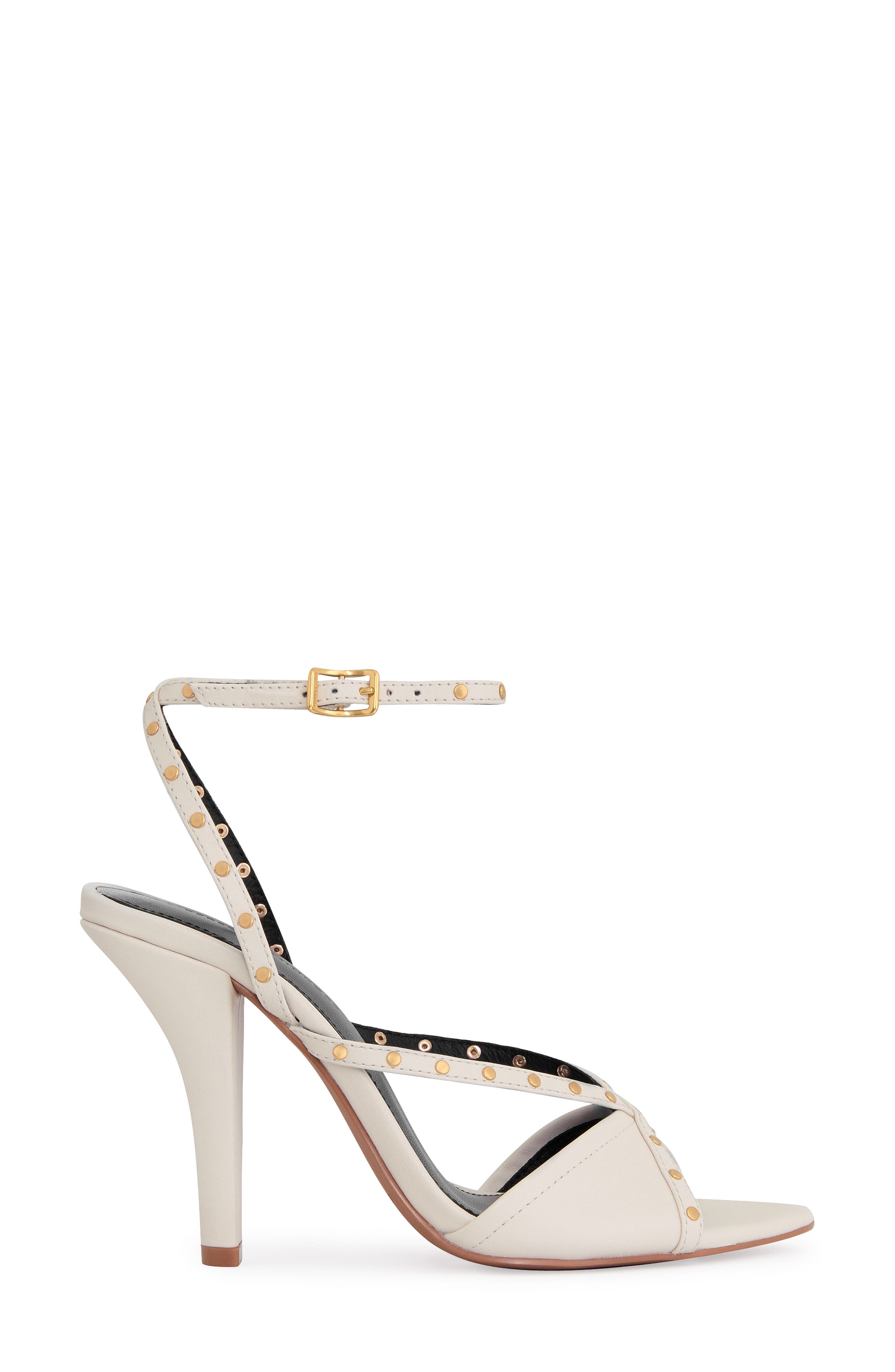 Rebecca Minkoff Studded Ankle Strap Sandal, Alternate, color, Panna