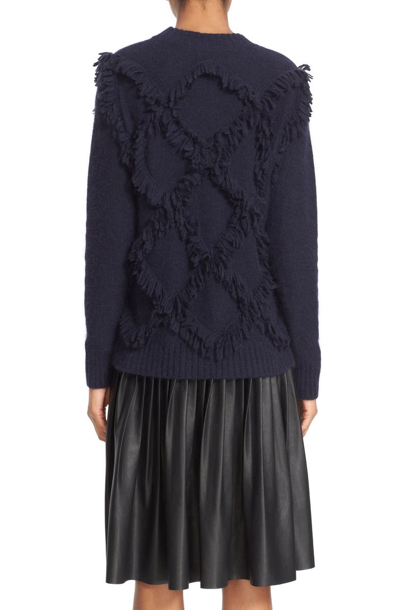 Rebecca Taylor Fringe Pullover Sweater, Alternate, color,