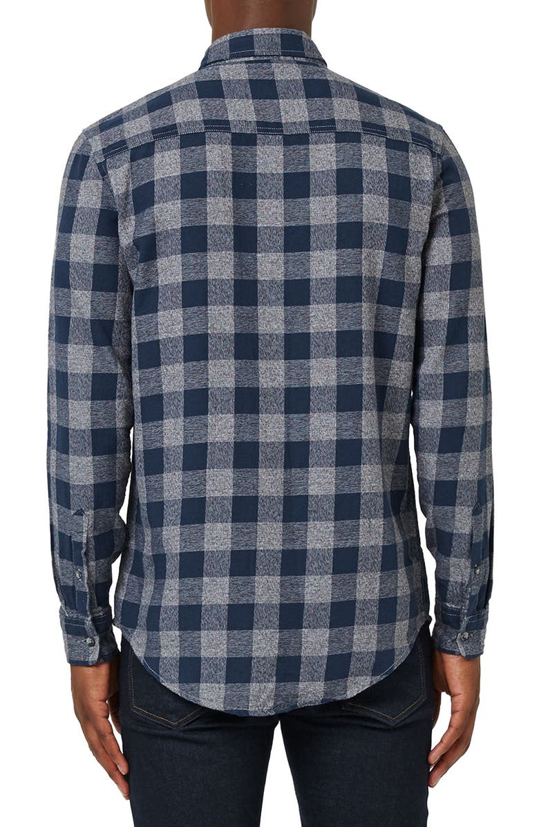 Topman Buffalo Check Flannel Shirt, Alternate, color,