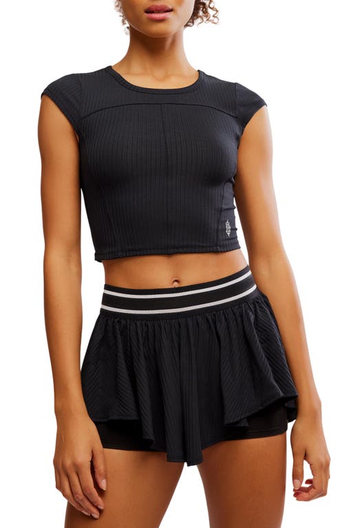 Free People Sultry High-rise Pleated Tennis Short In Black In Black