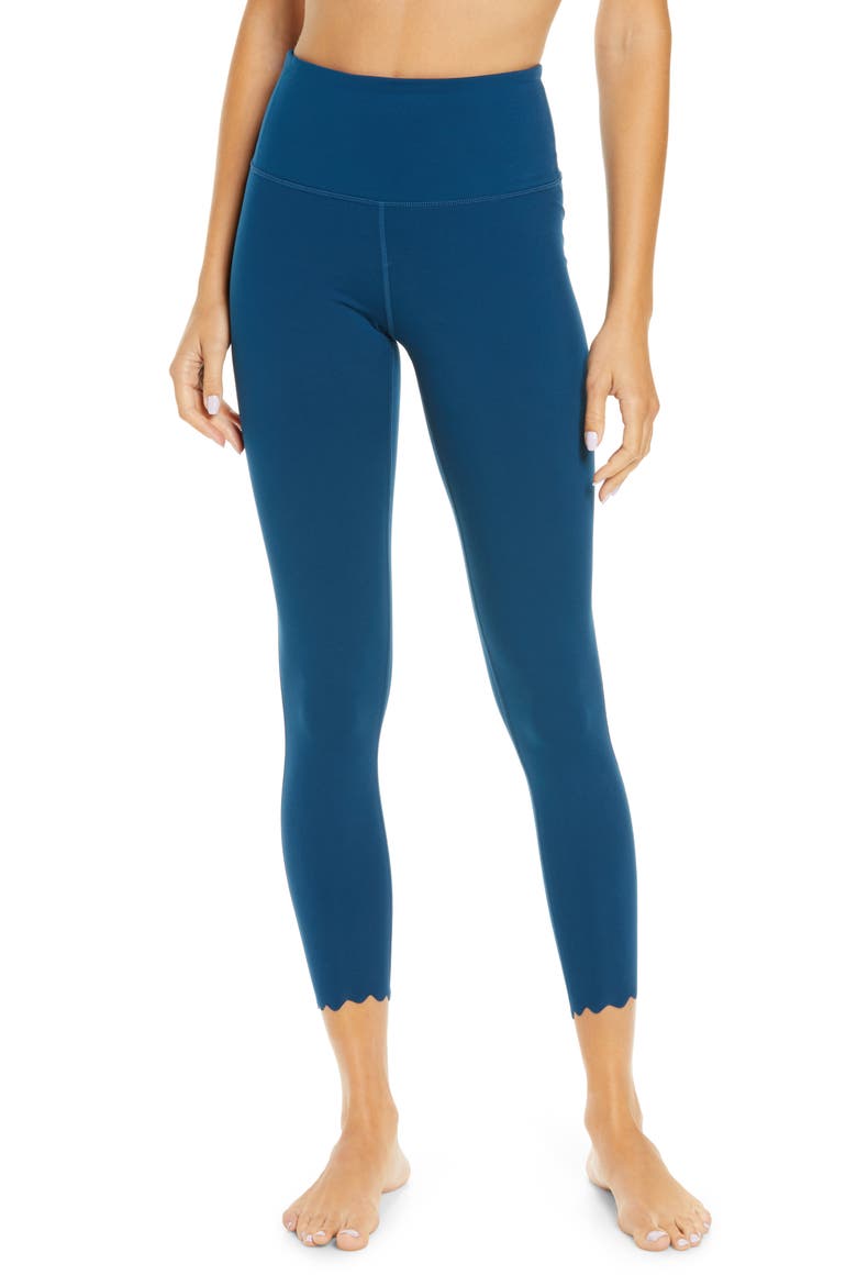 Scalloped Studio Lite 7/8 Leggings, Main, color, BLUE AURORA