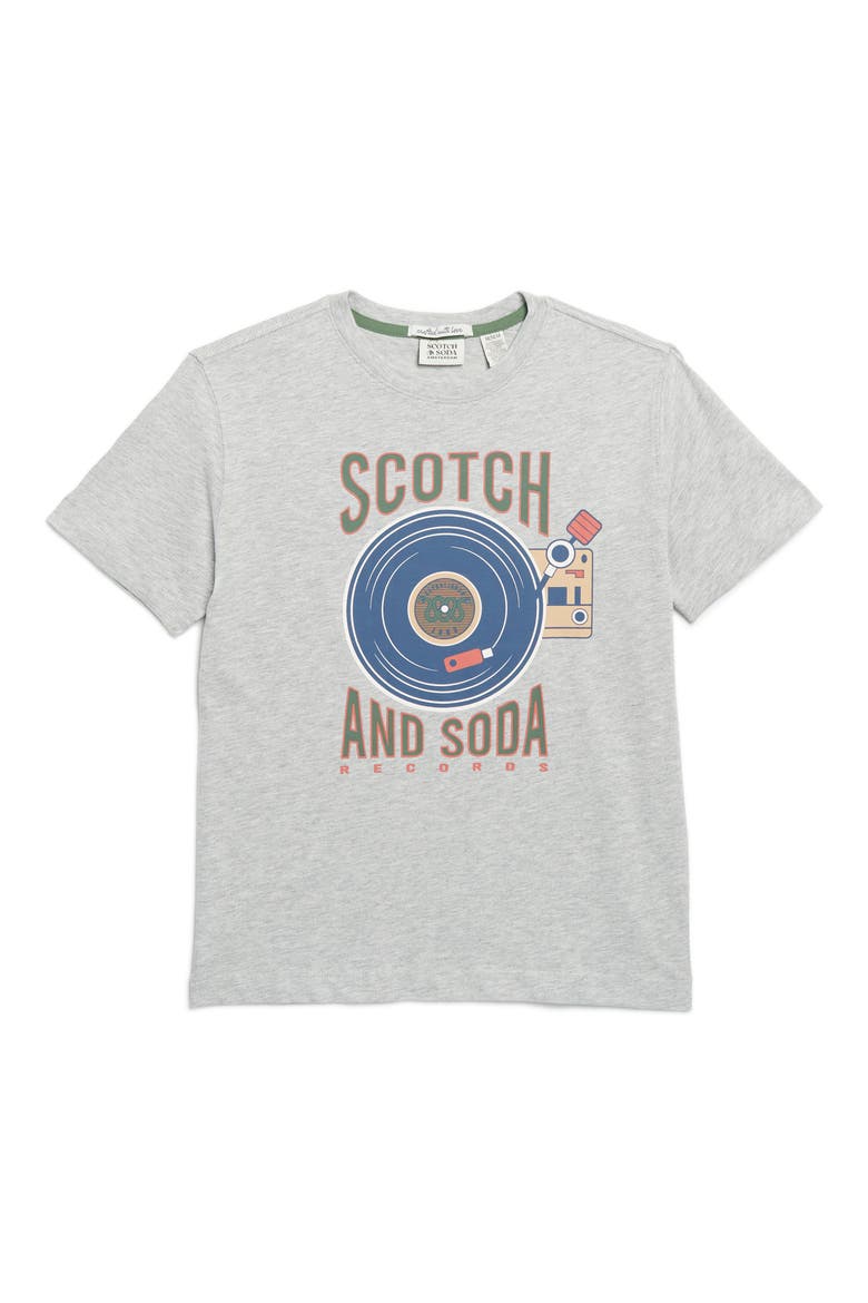 Kids' Record Logo Graphic T-Shirt, Main, color, LIGHT GRAY HEATHER