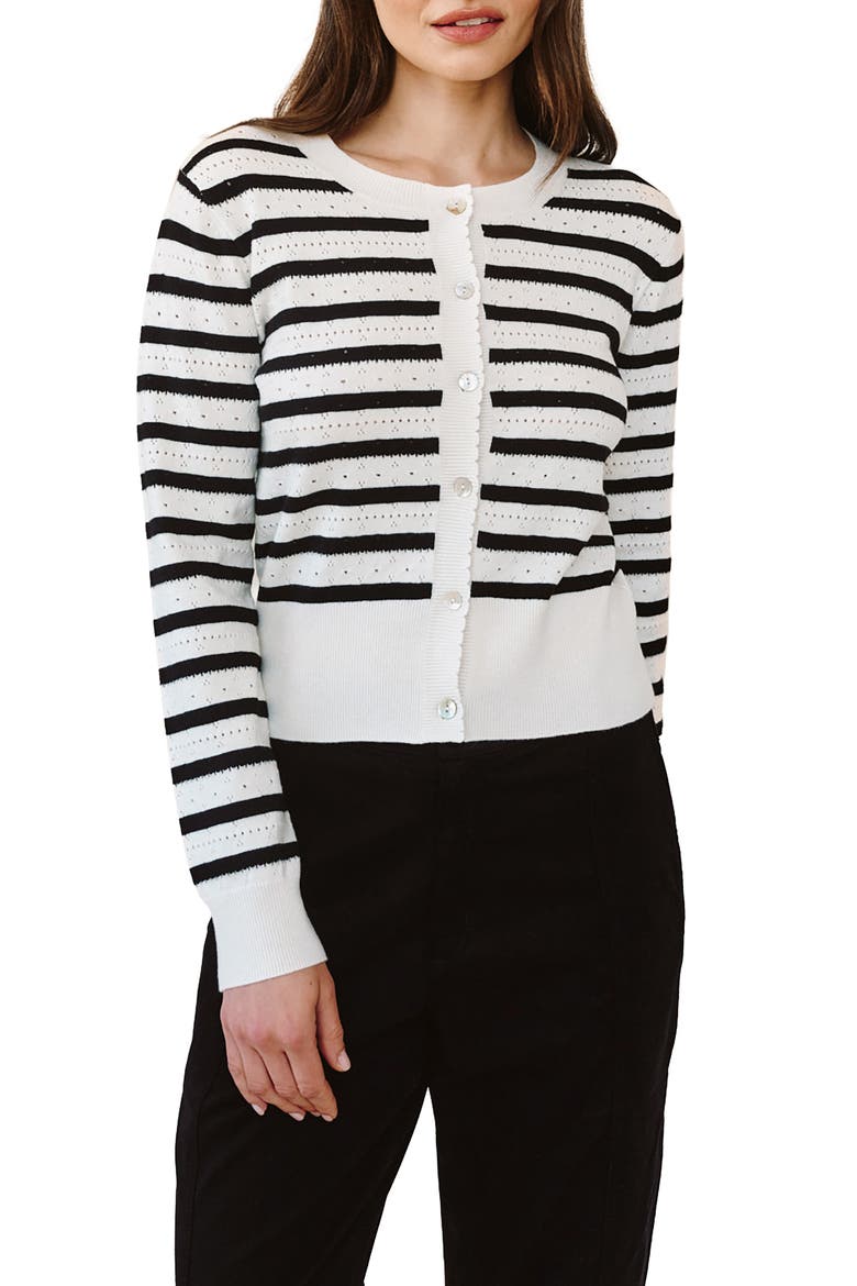 Fitted Stripe Cardigan, Main, color, CHERIE STRIPE